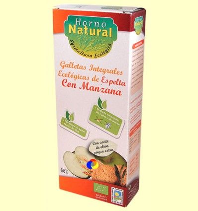 Galletas Integrales Ecológicas Espelta con Manzana - Horno Natural - 100 gramos