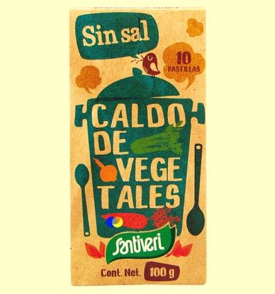 Caldo Vegetal Sin Sal - Santiveri - 10 pastillas