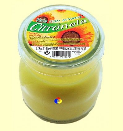 Vela - Velón vaso cristal (yogur) aroma citronela