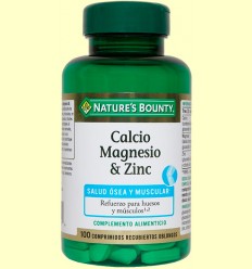 Calcio magnesio & zinc - Nature's Bounty - 100 cápsulas 