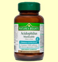 Acidophilus Masticable (Sabor fresa) - Nature's Bounty - 60 cápsulas