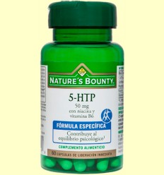5-HTP 50 mg con Niacina y Vitamina B6 - Nature's Bounty - 60 cápsulas 