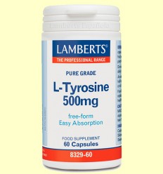 L-Tirosina 500 mg - Lamberts - 60 cápsulas
