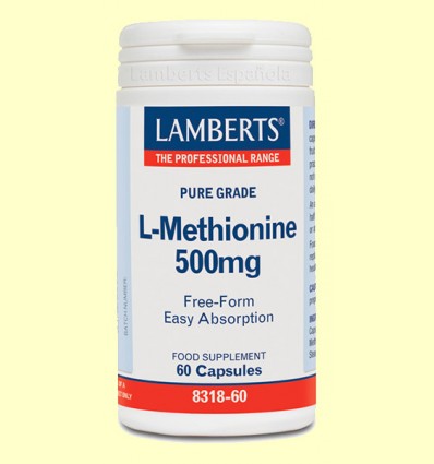 L-Metionina - Lamberts - 500 mg 60 cápsulas