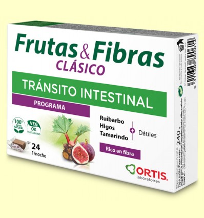 Frutas y Fibras Clásico - Transito Intestinal - Ortis - 24 cubos masticables