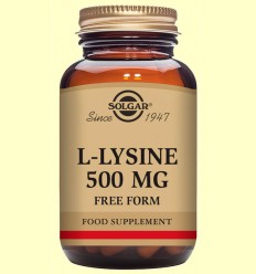 L-Lisina 500 mg - Aminoácidos - Solgar - 50 cápsulas 