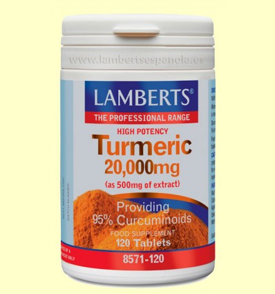 Turmeric - Cúrcuma 20.000 mg - Lamberts - 120 tabletas