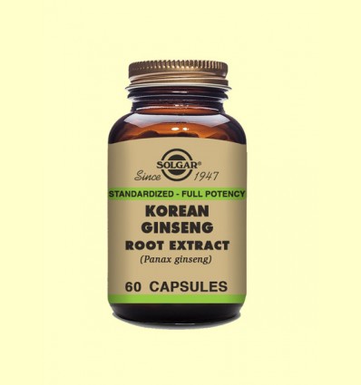 Ginseng Coreano Estandarizado Extracto - Solgar - 60 cápsulas
