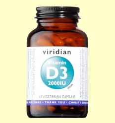 Vitamina D3 Vegana 2000ui - Viridian - 60 Cápsulas