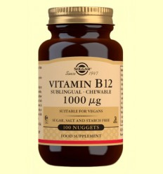 Vitamina B12 1000 μg - Solgar - 100 comprimidos masticables