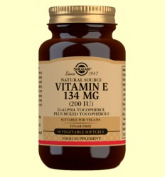 Vitamina E 134mg 200UI - Solgar - 50 cápsulas blandas vegetales