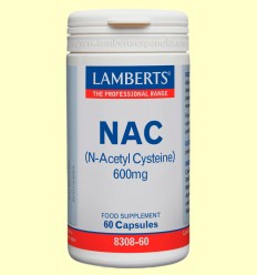 NAC N-acetil cisteína 600 mg - Lamberts - 60 cápsulas
