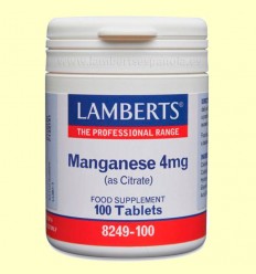 Manganeso 4 mg - Lamberts - 100 tabletas
