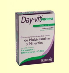 Day-Vit Probio con probióticos y CoQ10 - Coenzima Q-10 - Health Aid - 30 comprimidos