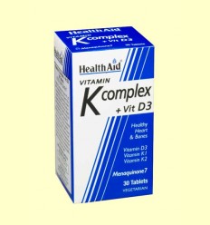 Vitamina K Complex con vitamina D3 - Health Aid - 30 comprimidos
