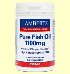 Aceite de Pescado Puro 1100 mg - Lamberts - 60 cápsulas