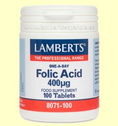 Ácido Fólico 400 µg - Lamberts - 100 tabletas
