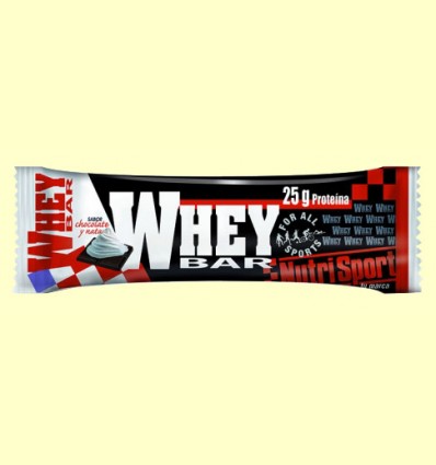 Barrita Proteica Whey Bar Sabor Chocolate y Nata - Nutrisport - 80 gramos