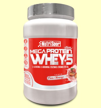 Mega Protein Instant Whey+5 Sabor Fresa - Nutrisport - 1,8 Kg