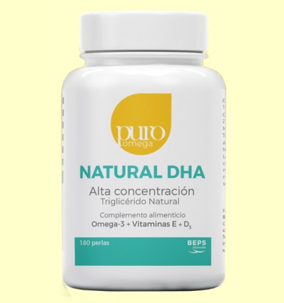 Natural DHA Alta Concentración - Puro Omega - 180 perlas