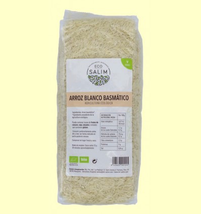 Arroz Basmático Blanco ecológico - Eco-Salim - 500 gramos