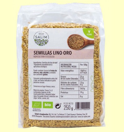 Semillas de Lino Oro ecológico - Eco-Salim - 250 gramos