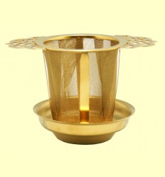 Filtro Infusor para Té de Acero Inoxidable color Oro - Cha Cult - 1 unidad