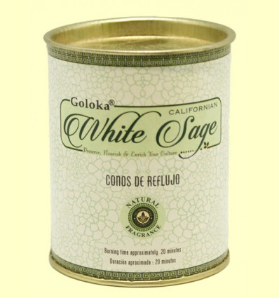 Conos de Incienso White Sage - Salvia Blanca - Goloka - 18 conos