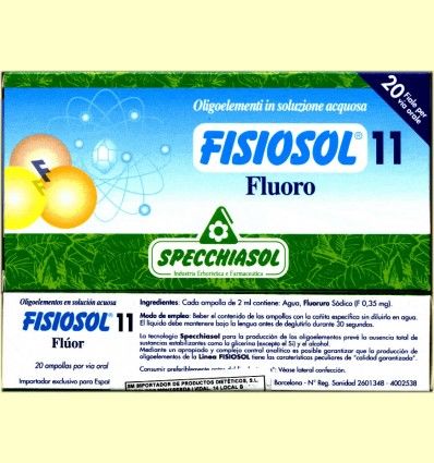 Fisiosol 11 Fluor - Fluoro - Specchiasol - 20 ampollas