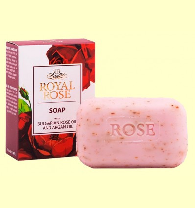 Jabón en Pastilla con Aceite de Rosa de Bulgaria y Argán - Biofresh Royal Rose - 100 gramos