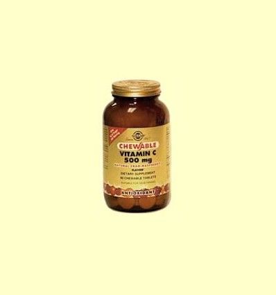 Vitamina C 500 mg - Sabor a frambuesa - Solgar - 90 comprimidos masticables 