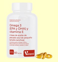 Omega 3 Venarol - EPA, DHA y Vitamina E - Herbora - 60 perlas