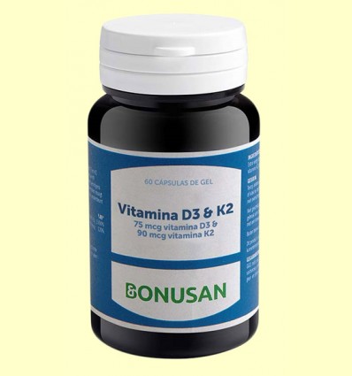 Vitamina D3 y K2 - Bonusan - 60 cápsulas