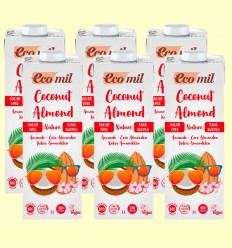 Bebida de Coco y Almendras Sin Azúcar Bio - EcoMil - Pack 6 x 1 litro