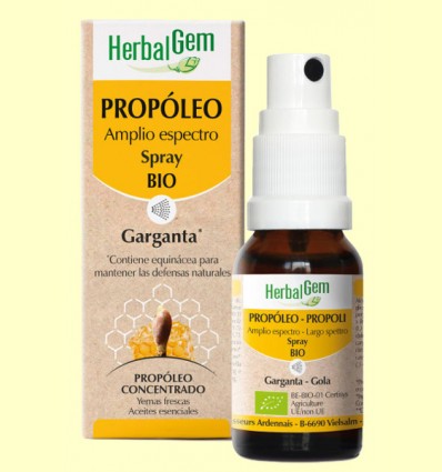 Propóleo Amplio Espectro Spray Bio - Garganta - HerbalGem - 15 ml