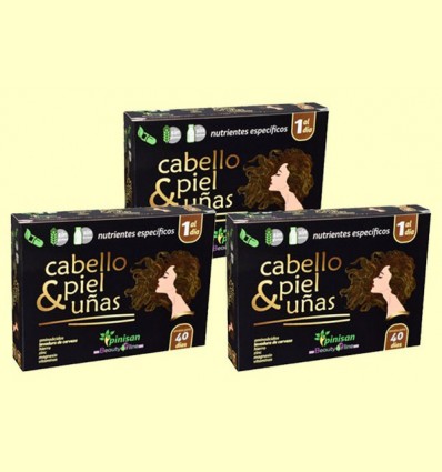 Cabello Piel y Uñas - Pinisan - Pack 3 x 40 cápsulas