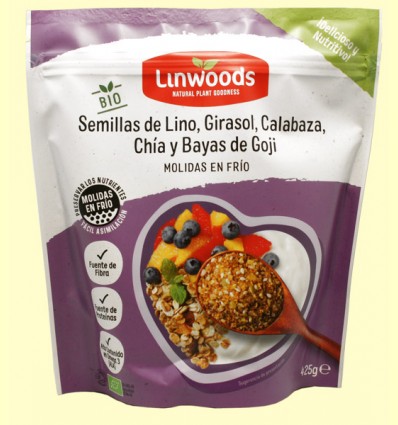 Semillas de Lino Girasol Calabaza Chía y Bayas de Goji Bio - Linwoods - 425 gramos