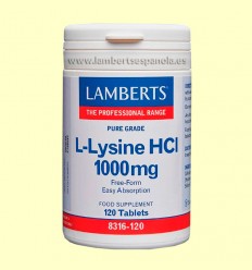 L-Lisina 1000 mg - Lamberts - 120 tabletas