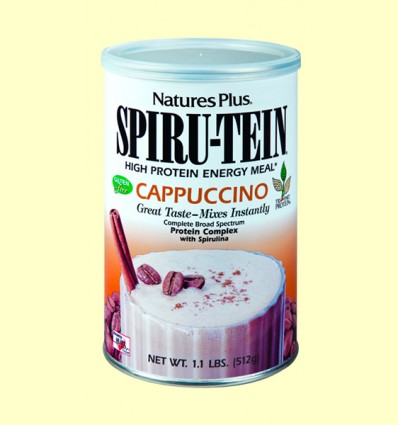 Spiru Tein - Efecto Fibra - Cappuccino - Natures Plus - 512 gramos