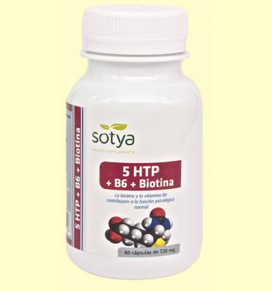 5 HTP + B6 + Biotina - Sotya - 60 cápsulas