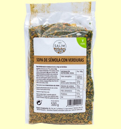 Sopa Sémola de Verduras - Int-Salim - 500 gramos