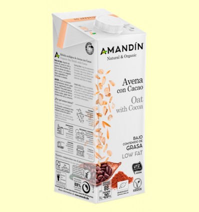 Bebida de Avena con Cacao Bio - Amandin - 1 litro