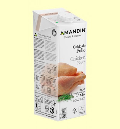 Caldo de Pollo Bio - Amandin - 1 litro