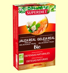 Jalea Real Fresca Bio 1500 mg - Miel de Acacia y Polen - Super Diet - 20 ampollas