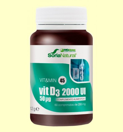 Vit D3 2000 UI - Vitamina D3 - MGDose Soria Natural - 60 comprimidos