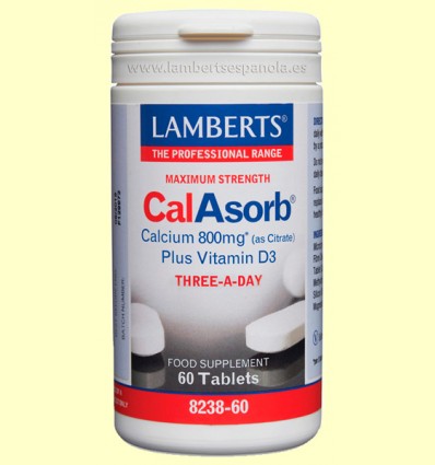 CalAsorb Calcio 800 mg - Lamberts - 60 tabletas