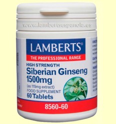 Ginseng Siberiano 1.500 mg - Lamberts - 60 tabletas