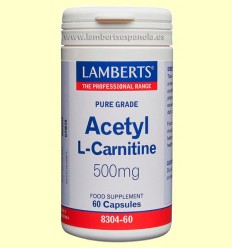 Acetil L-Carnitina 500mg - Lamberts - 60 cápsulas