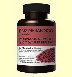 Monakolin K Forte, Q10, D3 y Berberina - Colesterol - Enzime Sabinco - 30 cápsulas