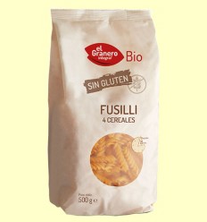 Fusilli de 4 cereales sin Gluten Bio - El Granero - 500 gramos
